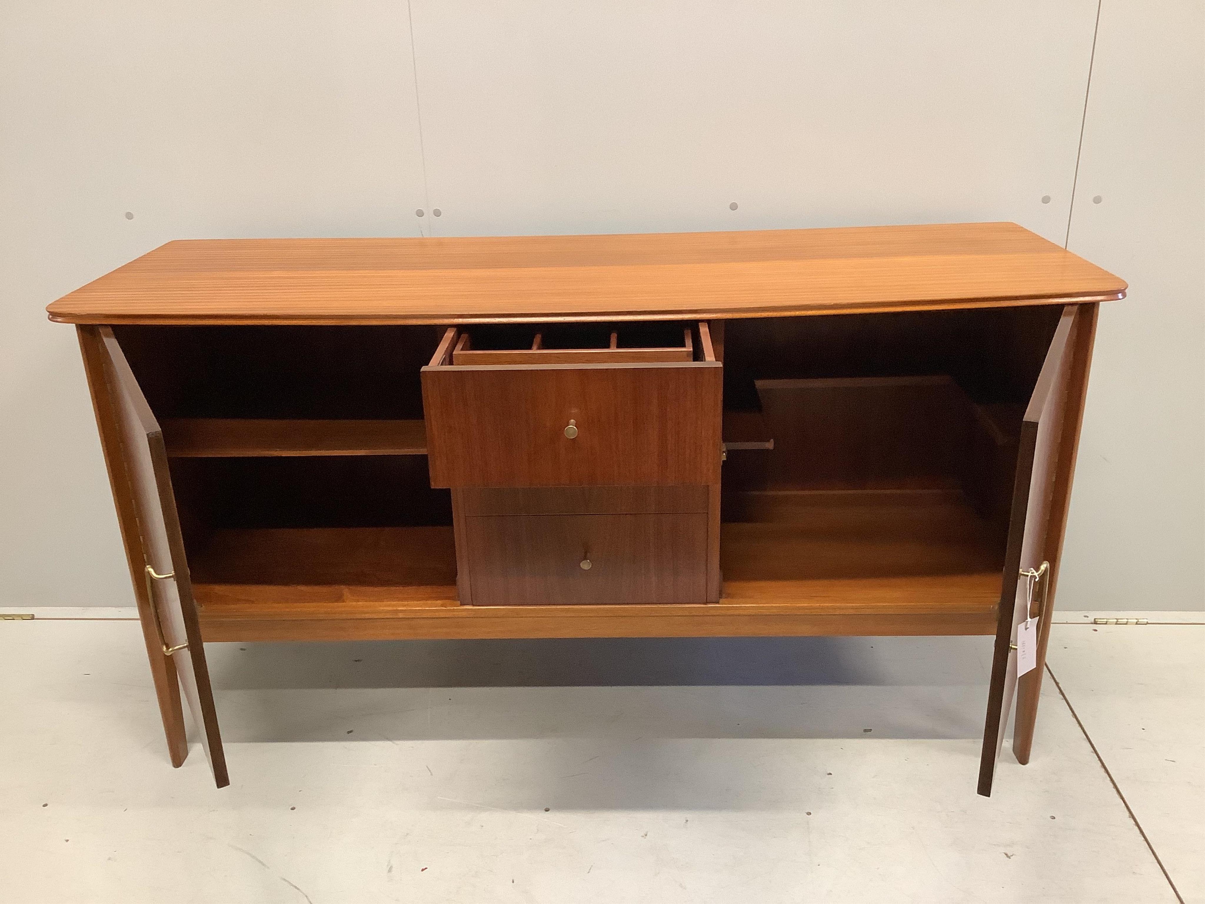 Peter Hayward for Vanson, a mid century teak sideboard, width 159cm, depth 51cm, height 84cm. Condition - fair to good, top has a rim bruise and light surface scratches.